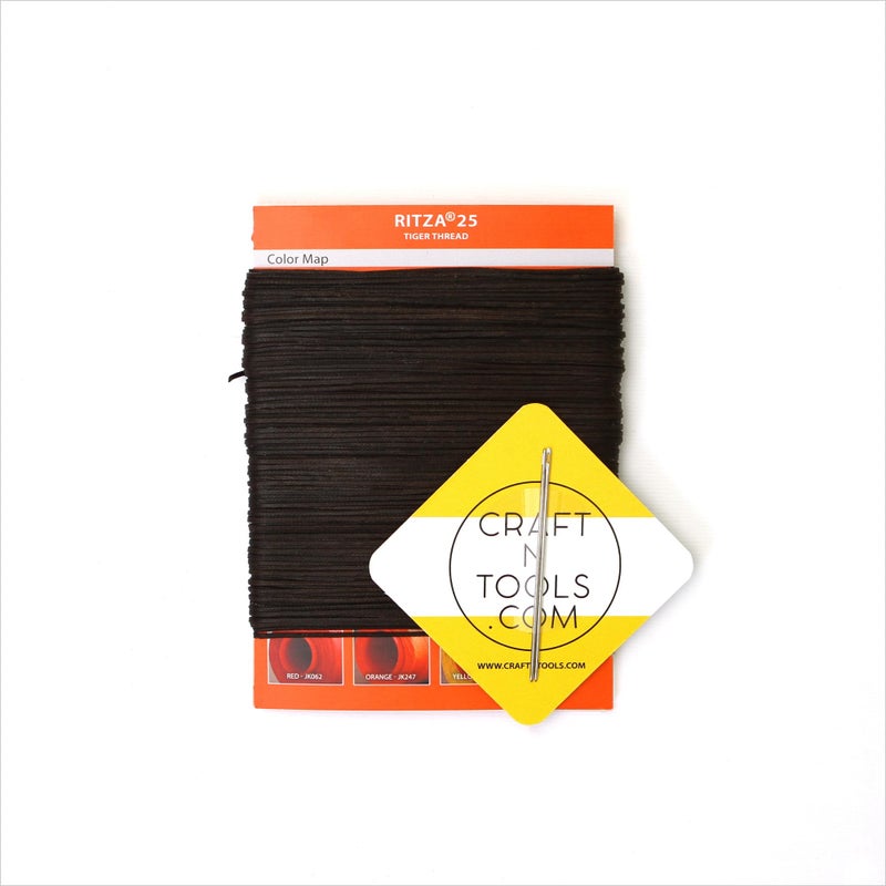 Ritza 25 Tiger Thread Brown 0.8mm RITZA 25 Tiger Thread for Leather Craft | Waxed Polyester Saddlers Thread - Image 2
